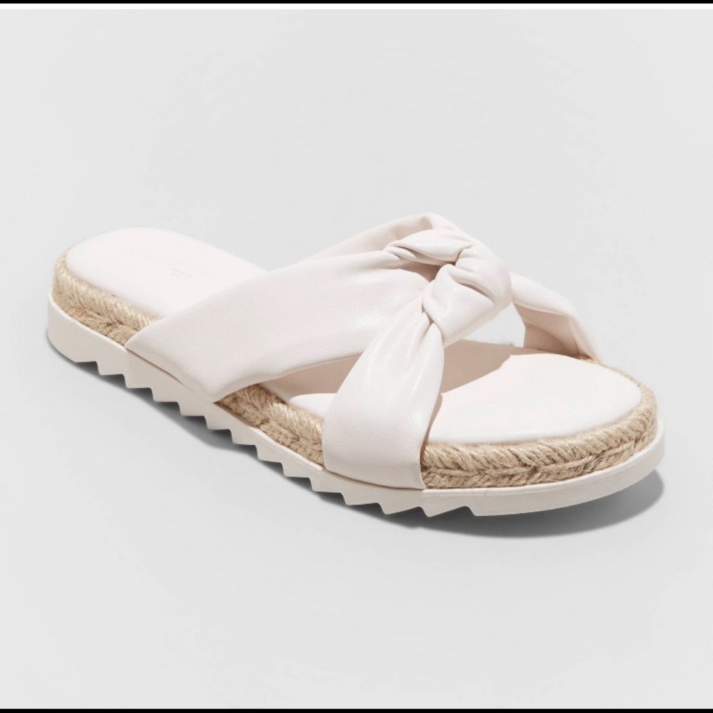 Off White Knotted Espadrille Sandals